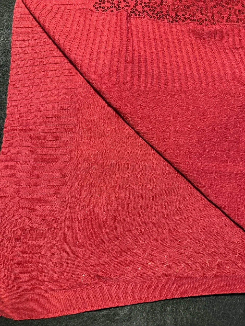 NWT fashion scarf Iman maroon burgundy red sequin viscose cotton